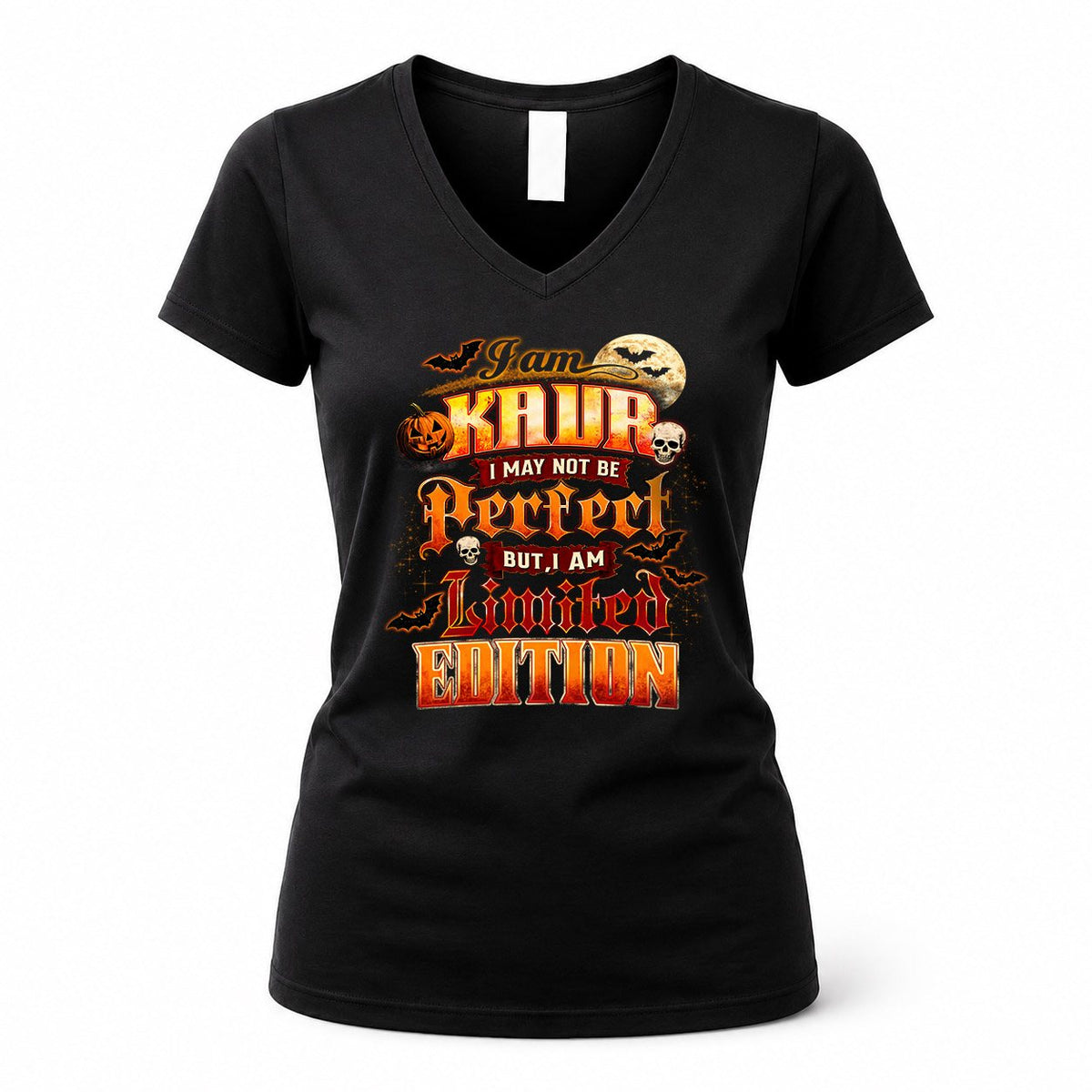 KAUR HH-F008 – Personalized Name Halloween Shirt – “I May Not Be Perfect, But I Am Limited Edition” Custom Apparel