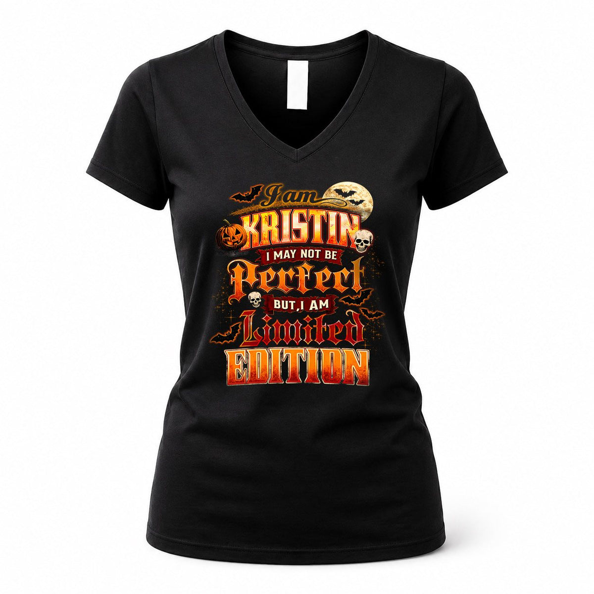KRISTIN HH-F008 – Personalized Name Halloween Shirt – “I May Not Be Perfect, But I Am Limited Edition” Custom Apparel