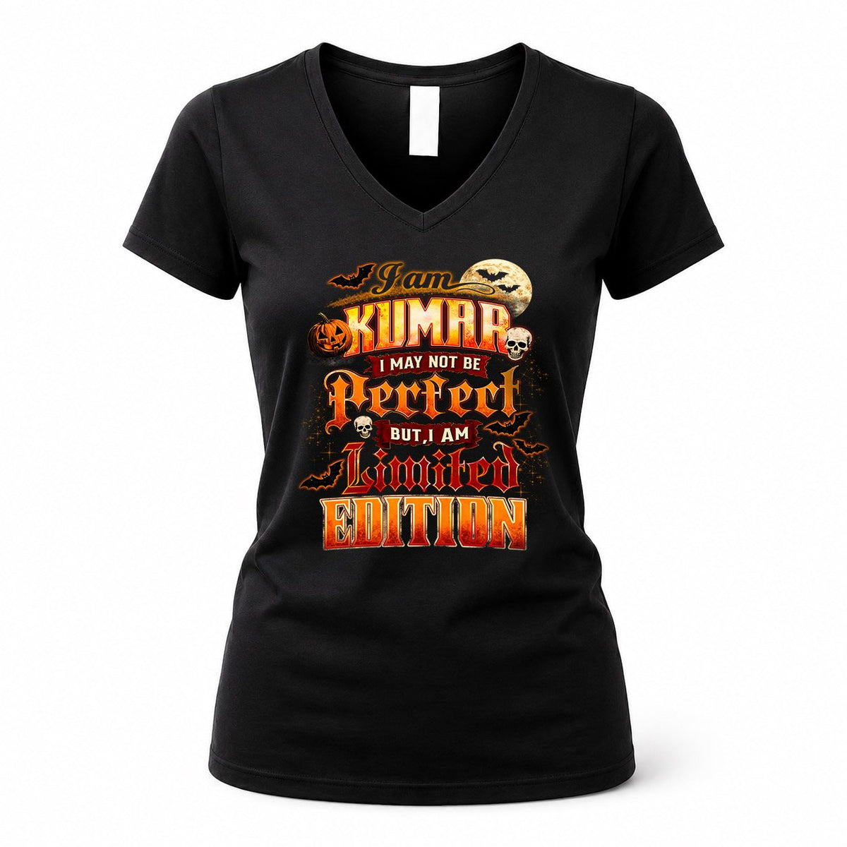 KUMAR HH-F008 – Personalized Name Halloween Shirt – “I May Not Be Perfect, But I Am Limited Edition” Custom Apparel
