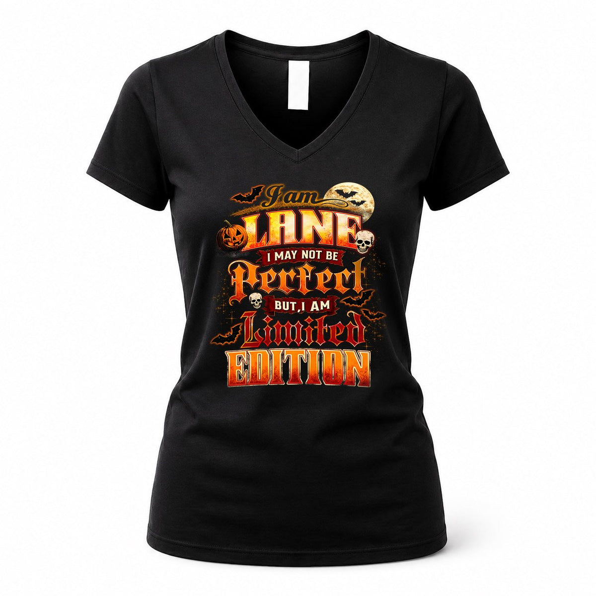 LANE HH-F008 – Personalized Name Halloween Shirt – “I May Not Be Perfect, But I Am Limited Edition” Custom Apparel