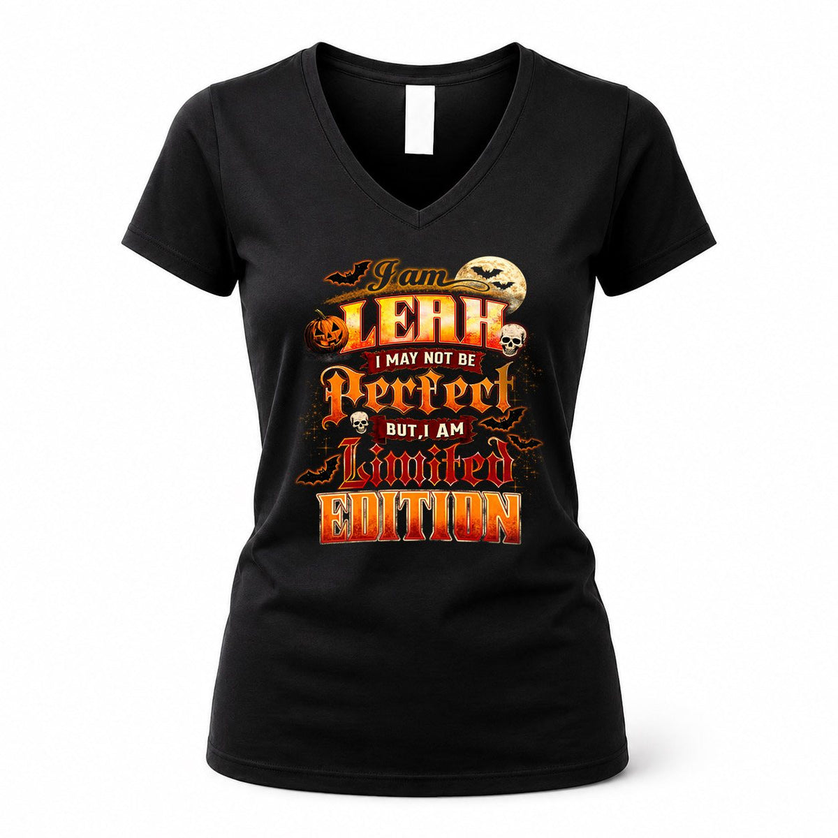 LEAH HH-F008 – Personalized Name Halloween Shirt – “I May Not Be Perfect, But I Am Limited Edition” Custom Apparel
