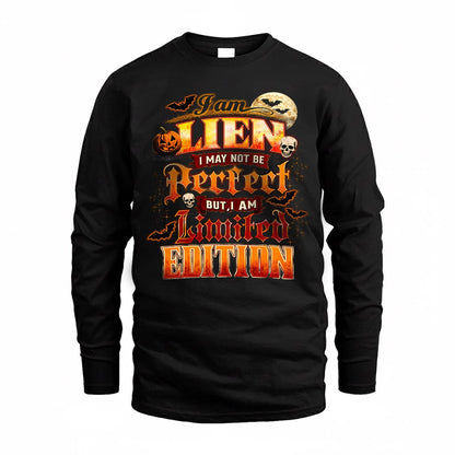 LIEN HH-F008 – Personalized Name Halloween Shirt – “I May Not Be Perfect, But I Am Limited Edition” Custom Apparel