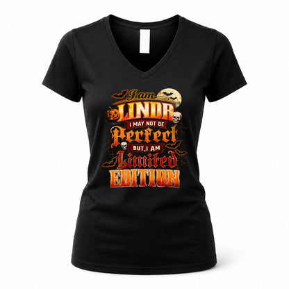 LINDA HH-F008 – Personalized Name Halloween Shirt – “I May Not Be Perfect, But I Am Limited Edition” Custom Apparel