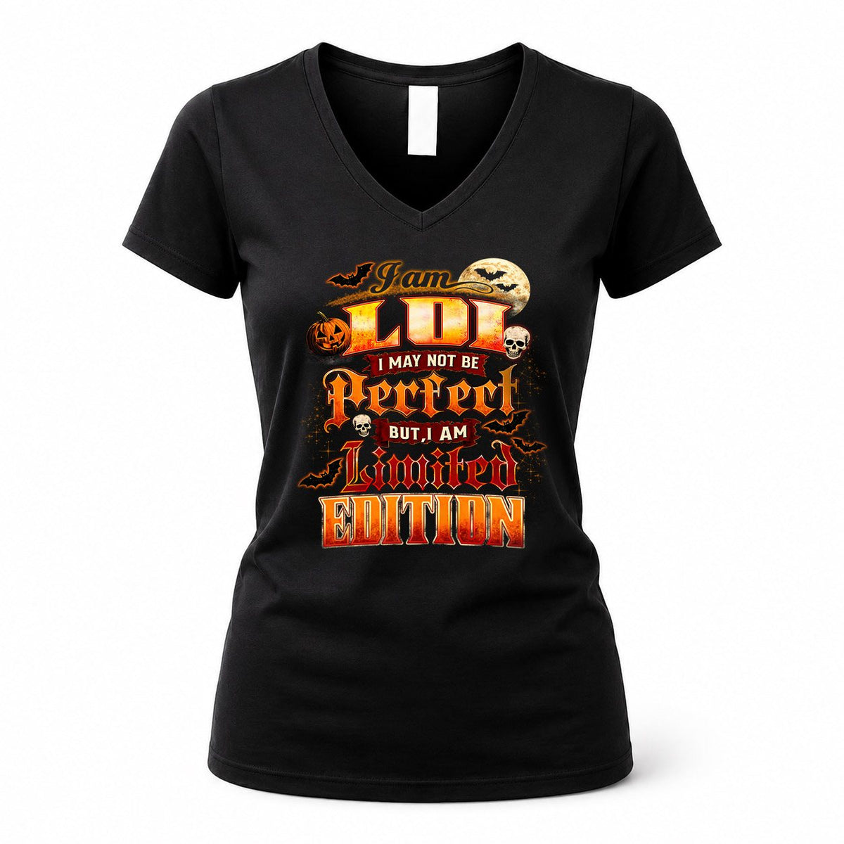 LOI HH-F008 – Personalized Name Halloween Shirt – “I May Not Be Perfect, But I Am Limited Edition” Custom Apparel