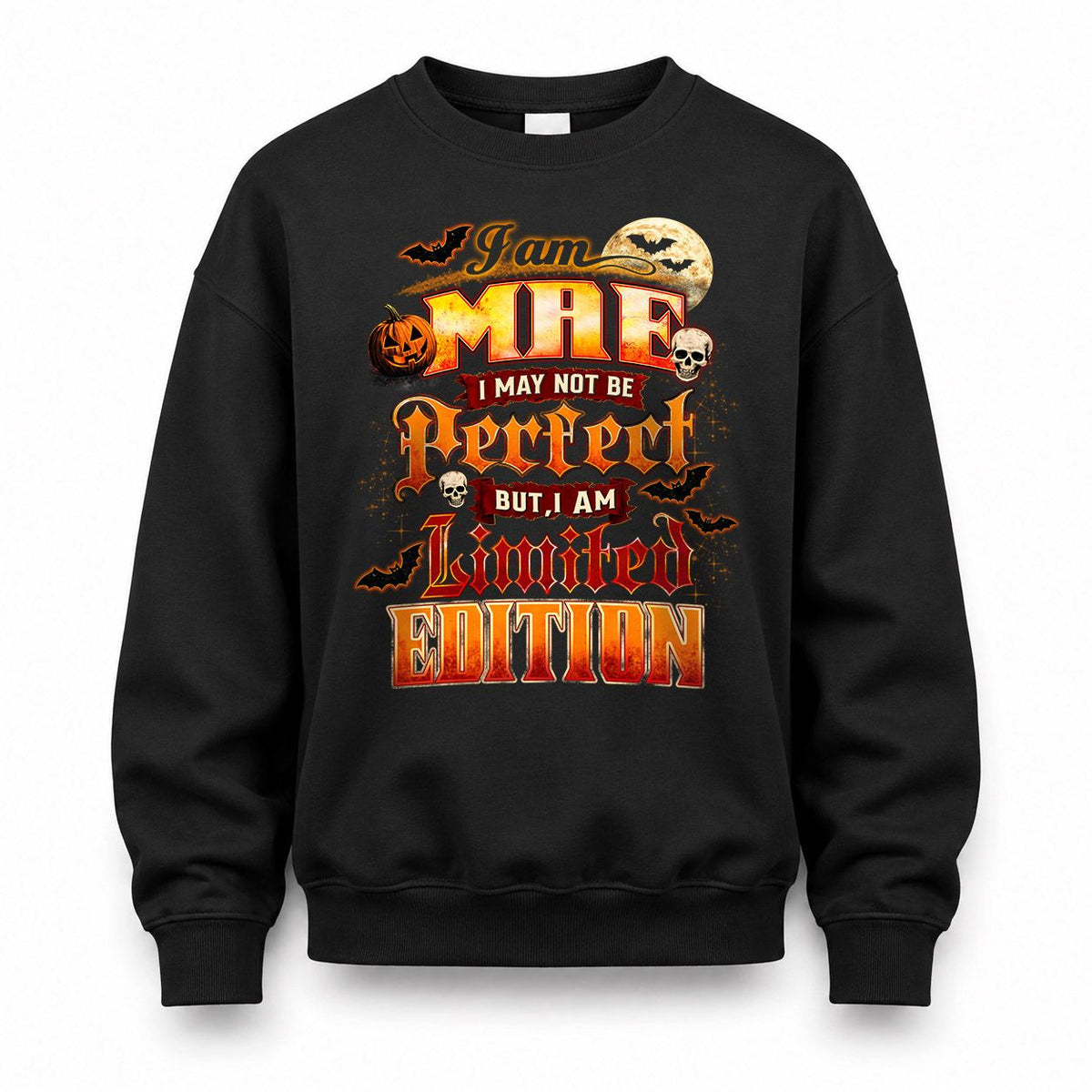 MAE HH-F008 – Personalized Name Halloween Shirt – “I May Not Be Perfect, But I Am Limited Edition” Custom Apparel