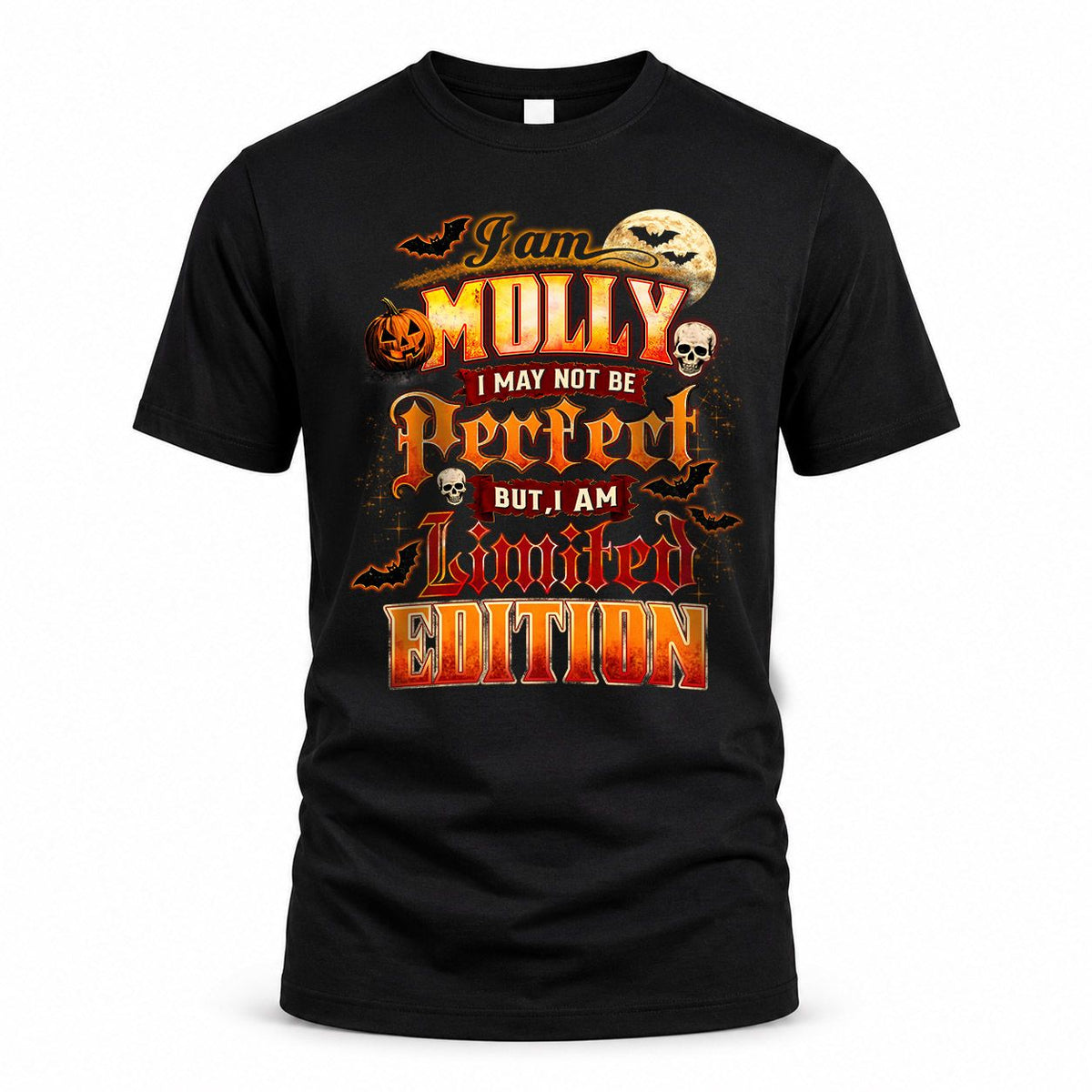 MOLLY HH-F008 – Personalized Name Halloween Shirt – “I May Not Be Perfect, But I Am Limited Edition” Custom Apparel