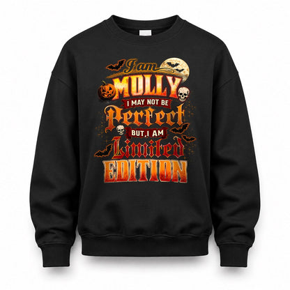 MOLLY HH-F008 – Personalized Name Halloween Shirt – “I May Not Be Perfect, But I Am Limited Edition” Custom Apparel