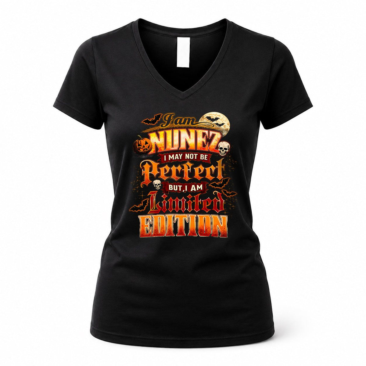 NUNEZ HH-F008 – Personalized Name Halloween Shirt – “I May Not Be Perfect, But I Am Limited Edition” Custom Apparel