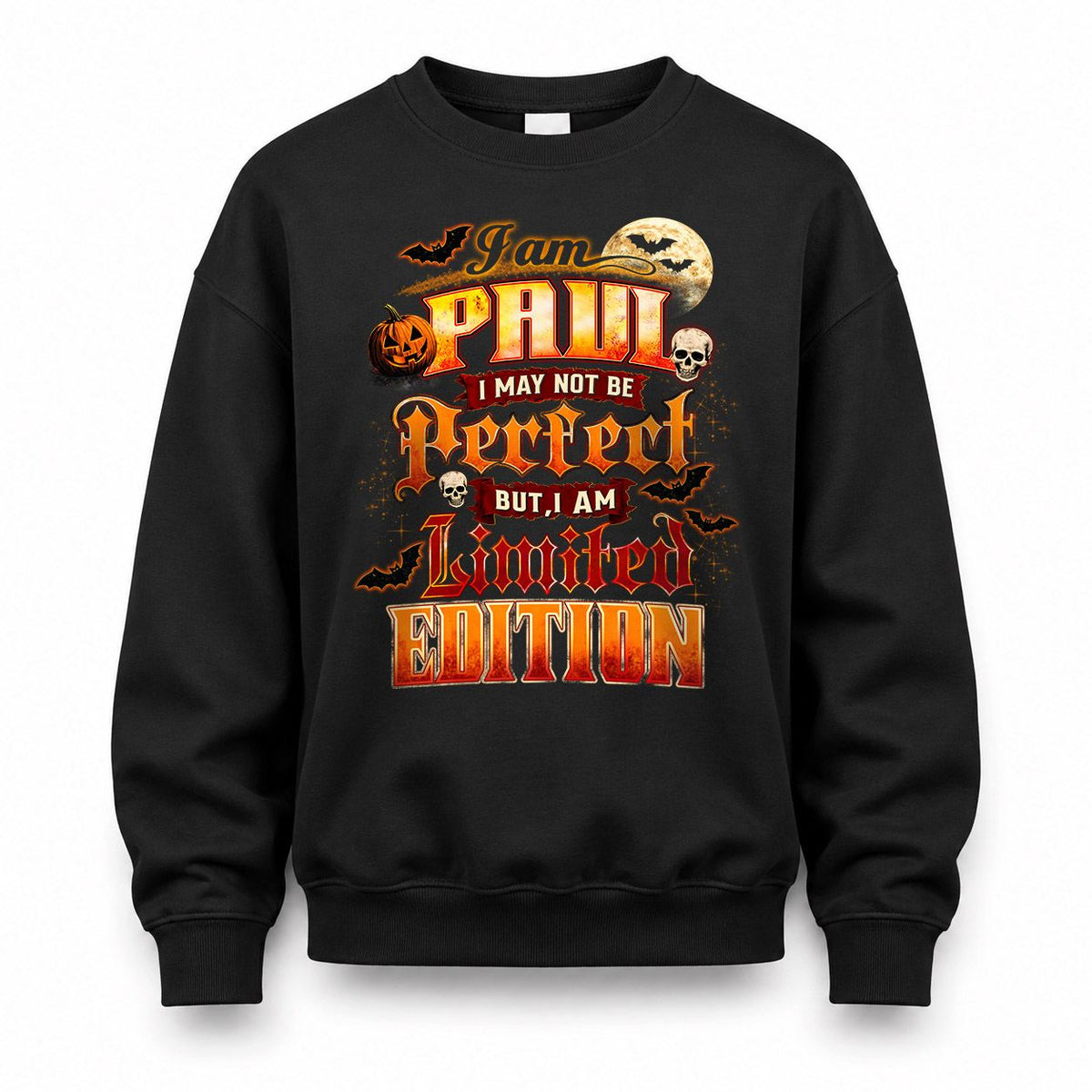 PAUL HH-F008 – Personalized Name Halloween Shirt – “I May Not Be Perfect, But I Am Limited Edition” Custom Apparel