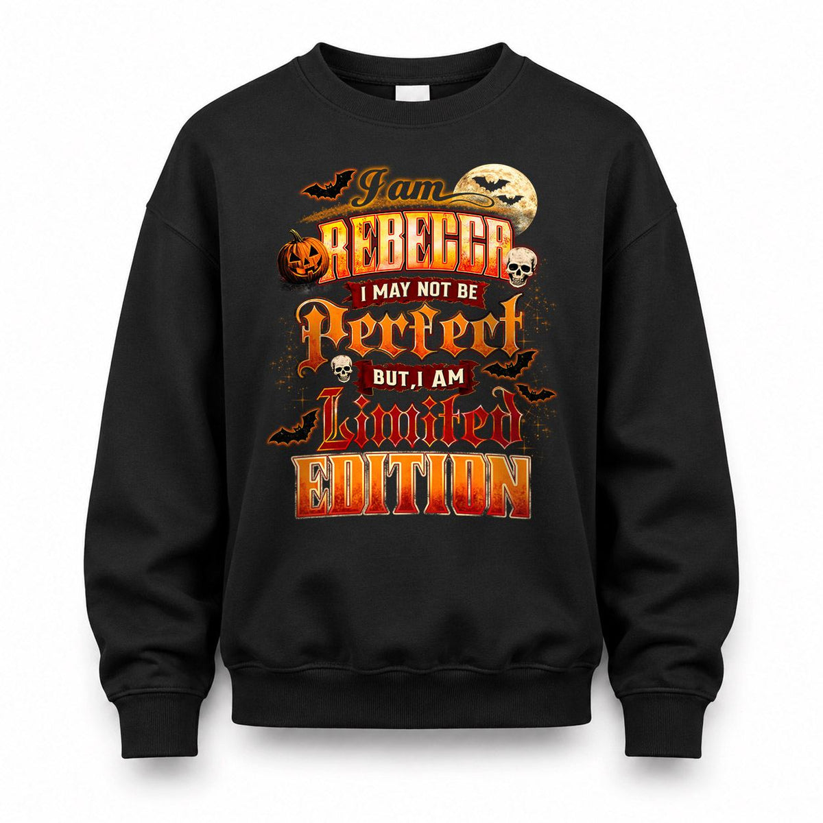 REBECCA HH-F008 – Personalized Name Halloween Shirt – “I May Not Be Perfect, But I Am Limited Edition” Custom Apparel