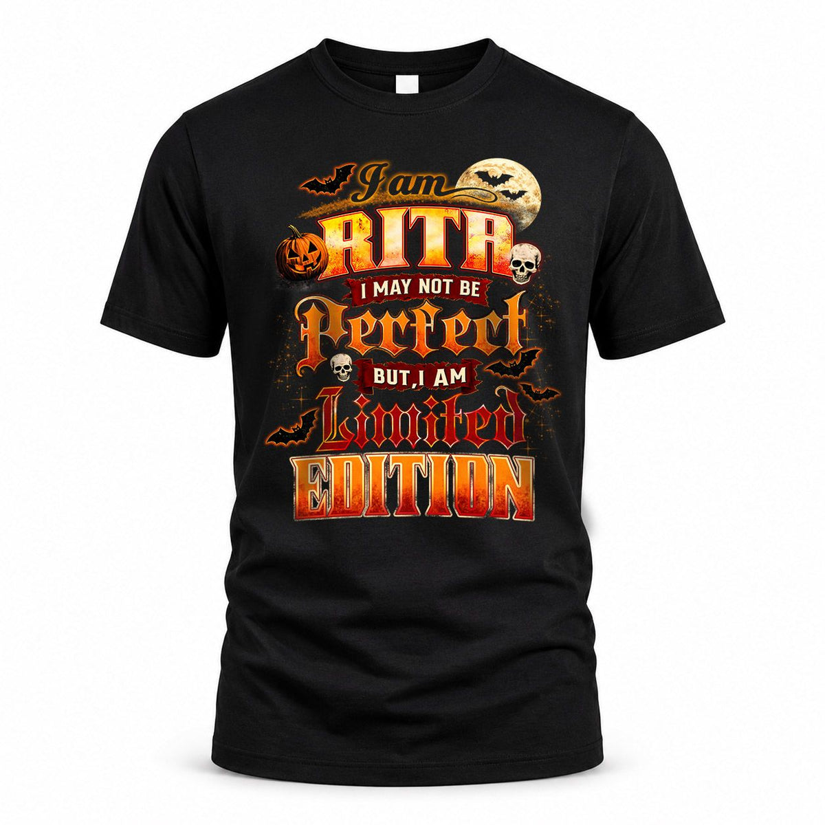 RITA HH-F008 – Personalized Name Halloween Shirt – “I May Not Be Perfect, But I Am Limited Edition” Custom Apparel
