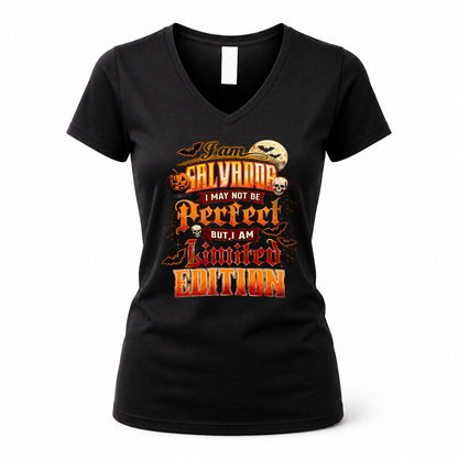 SALVADOR HH-F008 – Personalized Name Halloween Shirt – “I May Not Be Perfect, But I Am Limited Edition” Custom Apparel