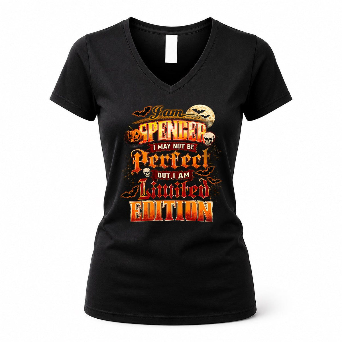SPENCER HH-F008 – Personalized Name Halloween Shirt – “I May Not Be Perfect, But I Am Limited Edition” Custom Apparel