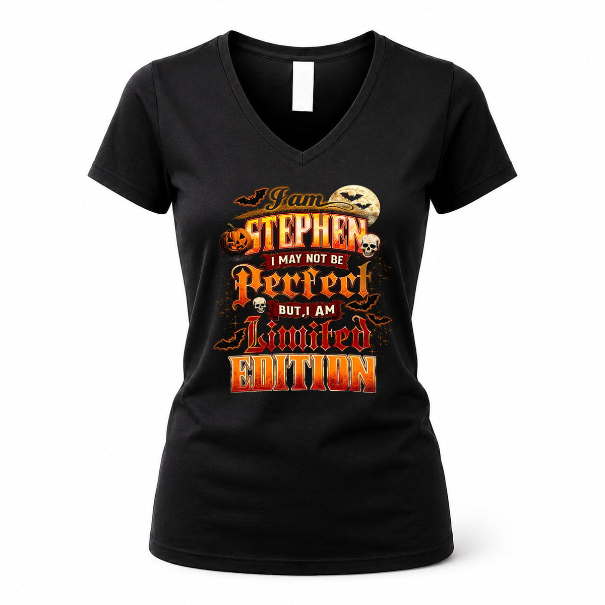 STEPHEN HH-F008 – Personalized Name Halloween Shirt – “I May Not Be Perfect, But I Am Limited Edition” Custom Apparel