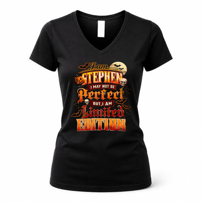 STEPHEN HH-F008 – Personalized Name Halloween Shirt – “I May Not Be Perfect, But I Am Limited Edition” Custom Apparel