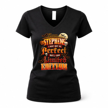 STEPHENS HH-F008 – Personalized Name Halloween Shirt – “I May Not Be Perfect, But I Am Limited Edition” Custom Apparel