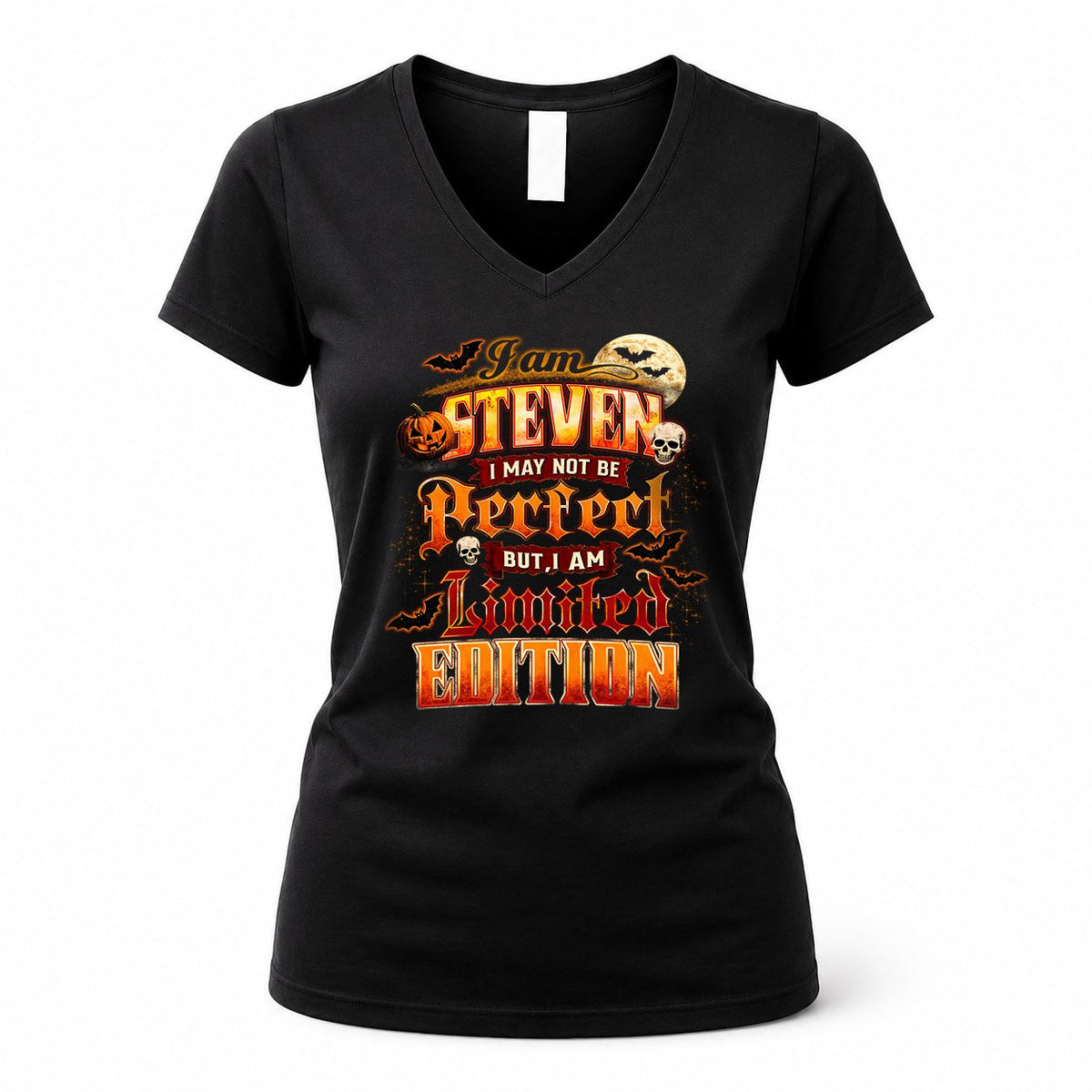 STEVEN HH-F008 – Personalized Name Halloween Shirt – “I May Not Be Perfect, But I Am Limited Edition” Custom Apparel