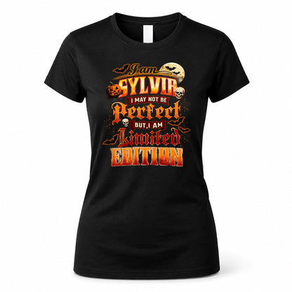 SYLVIA HH-F008 – Personalized Name Halloween Shirt – “I May Not Be Perfect, But I Am Limited Edition” Custom Apparel