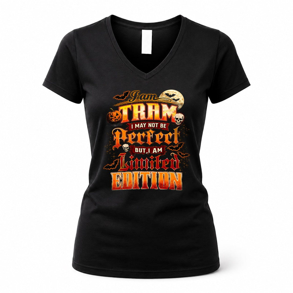 TRAM HH-F008 – Personalized Name Halloween Shirt – “I May Not Be Perfect, But I Am Limited Edition” Custom Apparel