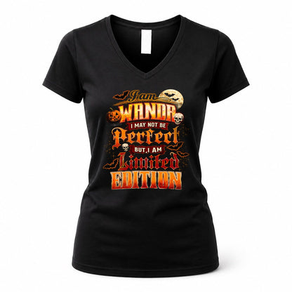WANDA HH-F008 – Personalized Name Halloween Shirt – “I May Not Be Perfect, But I Am Limited Edition” Custom Apparel