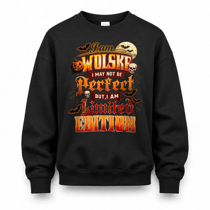 WOLSKE HH-F008 – Personalized Name Halloween Shirt – “I May Not Be Perfect, But I Am Limited Edition” Custom Apparel