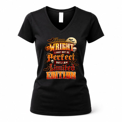 WRIGHT HH-F008 – Personalized Name Halloween Shirt – “I May Not Be Perfect, But I Am Limited Edition” Custom Apparel