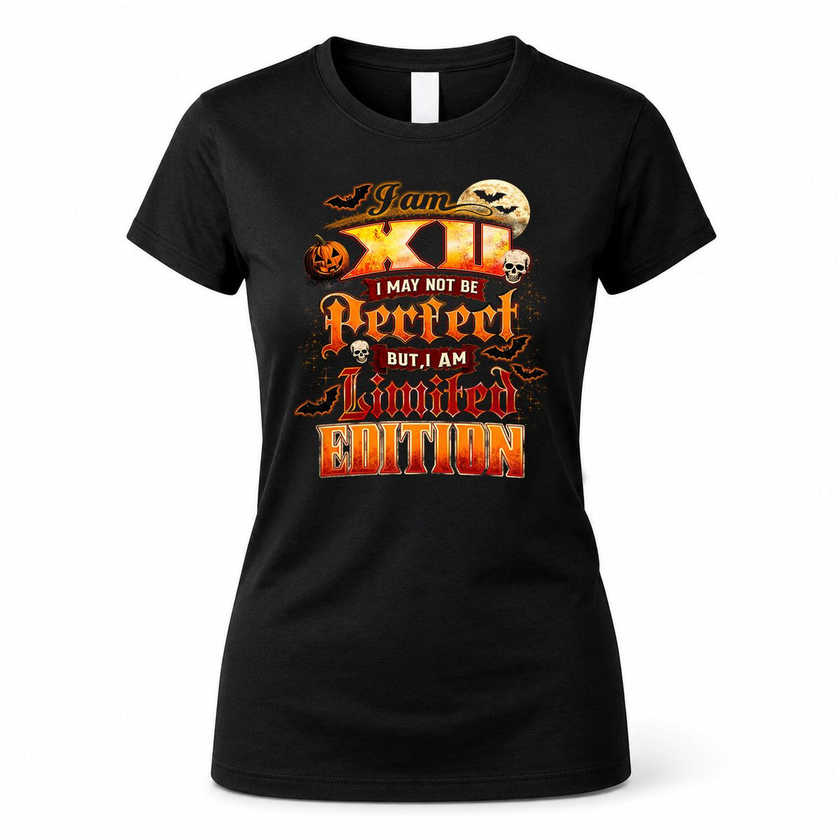 XU HH-F008 – Personalized Name Halloween Shirt – “I May Not Be Perfect, But I Am Limited Edition” Custom Apparel